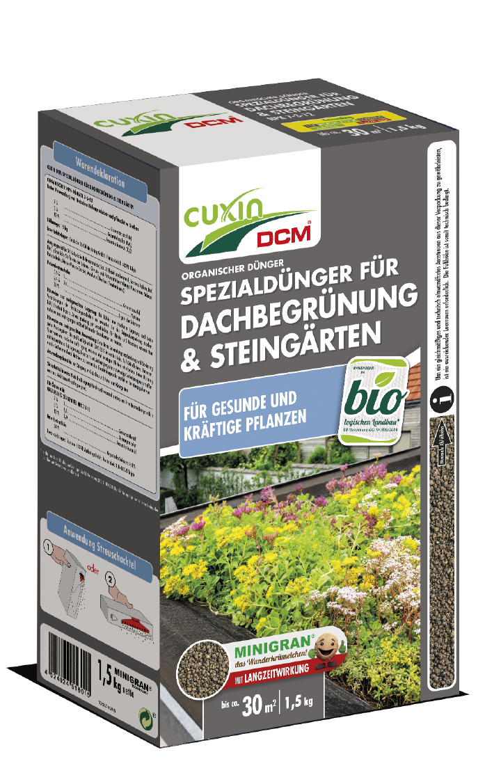 CUXIN DCM Spezialdünger für Dachbegrünung und Steingärten